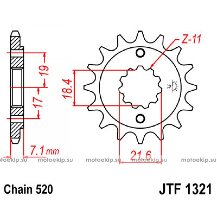 JTF1321.13 Звезда передняя 520