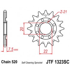 JTF1323.14SC Звезда передняя 520 (самоочисткой)