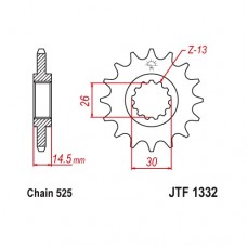 JTF1332.15RB Звезда передняя 525, с демпфером