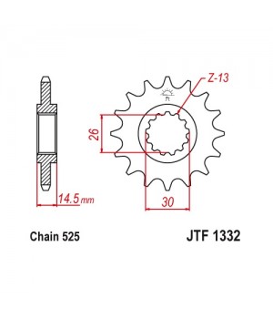 JTF1332.15RB Звезда передняя 525, с демпфером