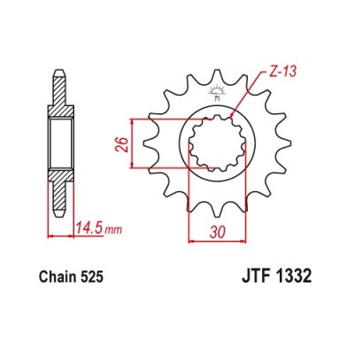 JTF1332.15RB Звезда передняя 525, с демпфером