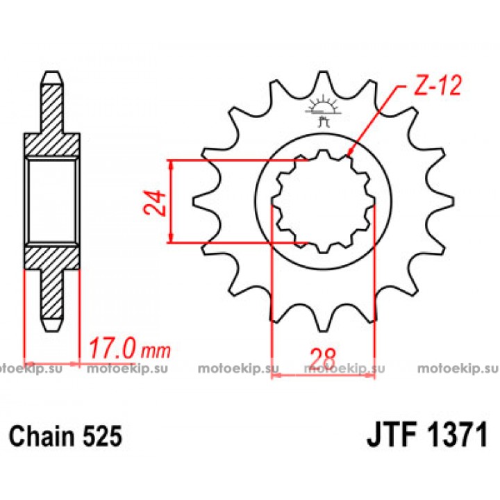 JTF1371.14 Звезда передняя 525