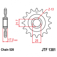 JTF1381.16 Звезда передняя 520