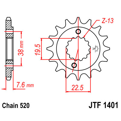JTF1401.14 Звезда передняя 520