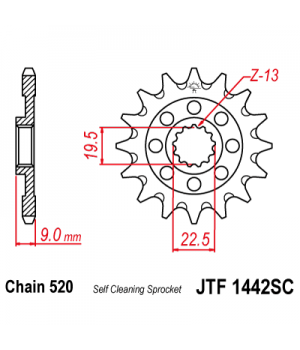 JTF1442.13SC Звезда передняя 520 (самоочистка)