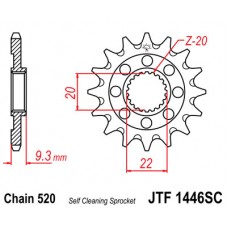 JTF1446.14SC Звезда передняя 520 (самоочистка)