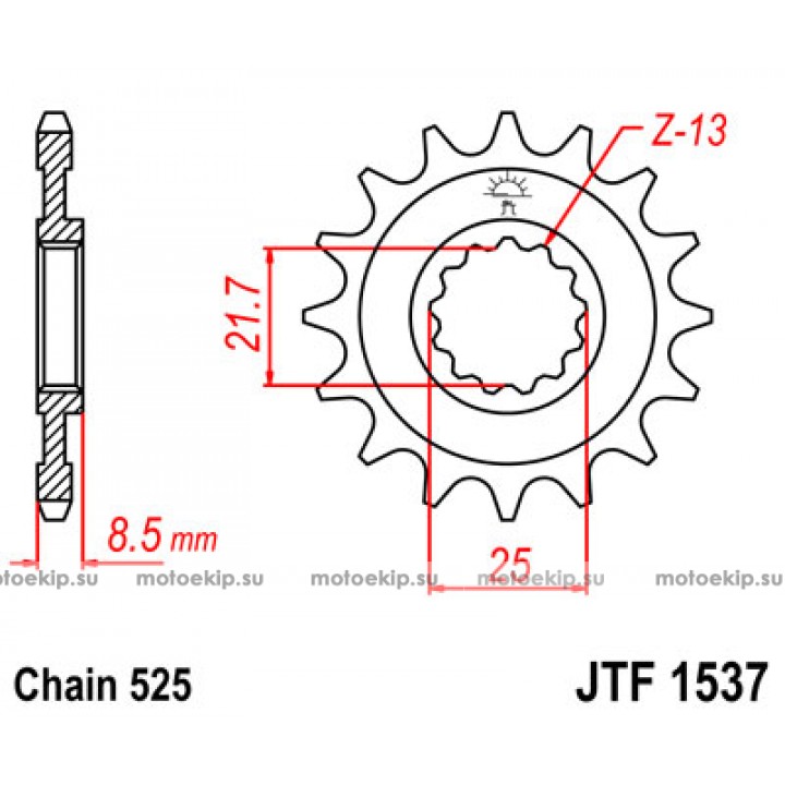 JTF1537.14 Звезда передняя 525