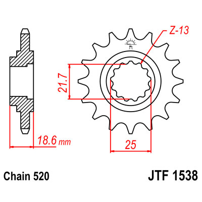 JTF1538.13 Звезда передняя 520