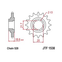 JTF1538.15RB Звезда передняя 520, с демпфером