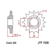 JTF1538.15RB Звезда передняя 520, с демпфером