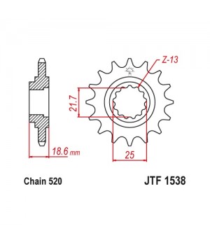 JTF1538.15RB Звезда передняя 520, с демпфером