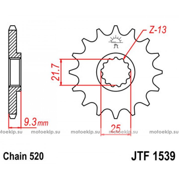 JTF1539.14 Звезда передняя 520