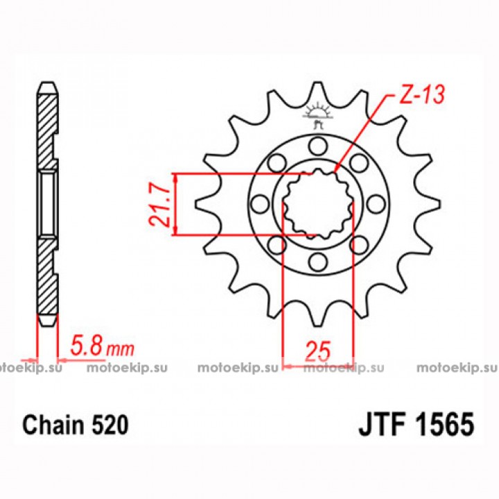 JTF1565.12 Звезда передняя 520