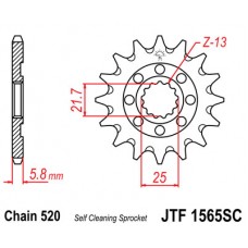 JTF1565.13SC Звезда передняя 520 (самоочистка)