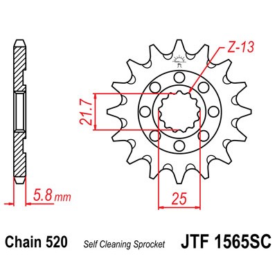JTF1565.13SC Звезда передняя 520 (самоочистка)