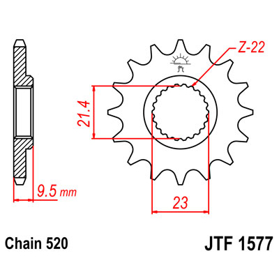 JTF1577.15 Звезда передняя 520