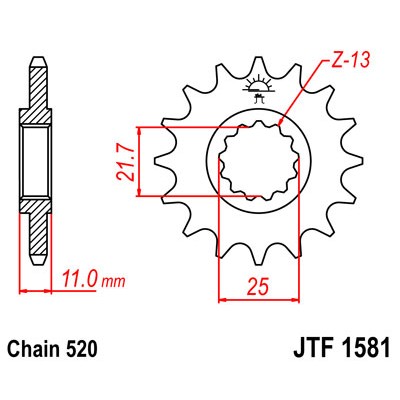JTF1581.14 Звезда передняя 520