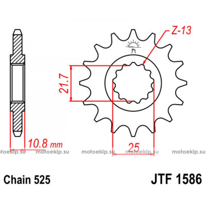 JTF1586.15 Звезда передняя 525