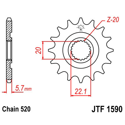 JTF1590.12 Звезда передняя 520