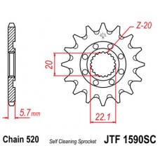 JTF1590.13SC Звезда передняя 520 (самоочистка)