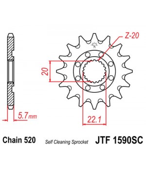 JTF1590.13SC Звезда передняя 520 (самоочистка)