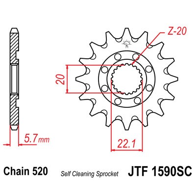 JTF1590.14SC Звезда передняя 520 (самоочистка)