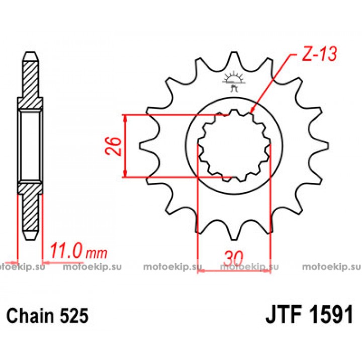 JTF1591.15 Звезда передняя 525