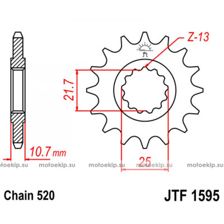 JTF1595.16 Звезда передняя 520