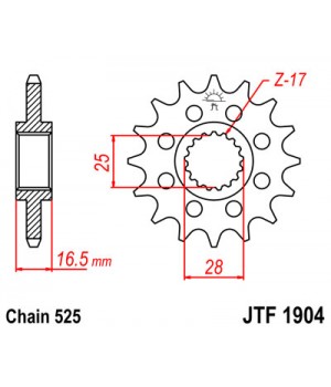 JTF1904.16 Звезда передняя 525