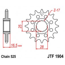 JTF1904.17 Звезда передняя 525 JTF1904.17 Звезда передняя 525