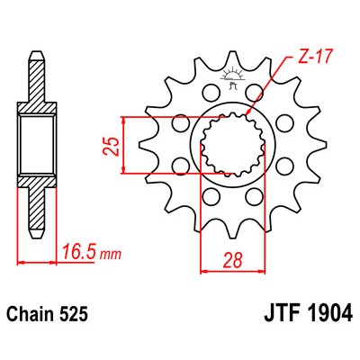 JTF1904.17 Звезда передняя 525