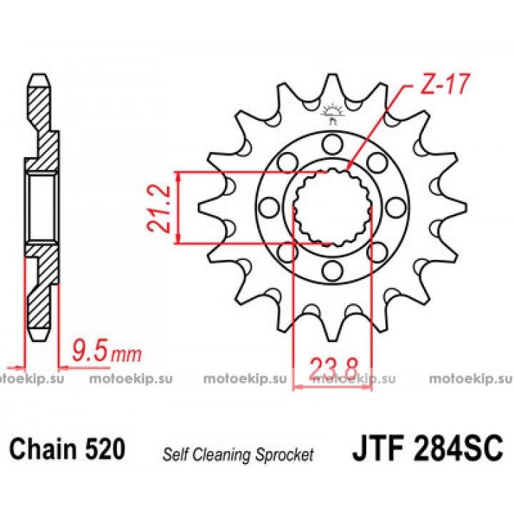 JTF284.13SC Звезда передняя 520 (самоочистка)