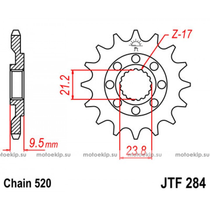 JTF284.15 Звезда передняя 520