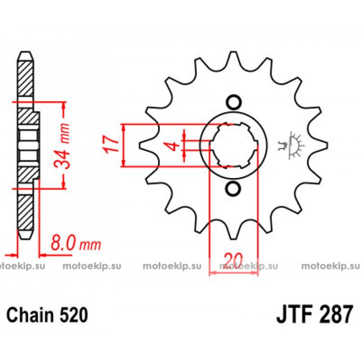 JTF287.13 Звезда передняя 520