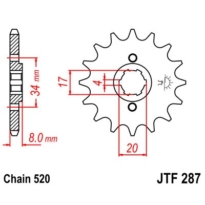 JTF287.14 Звезда передняя 520