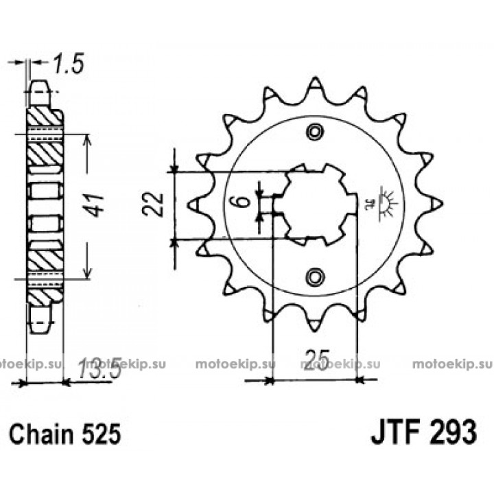 JTF293.15 Звезда передняя 525