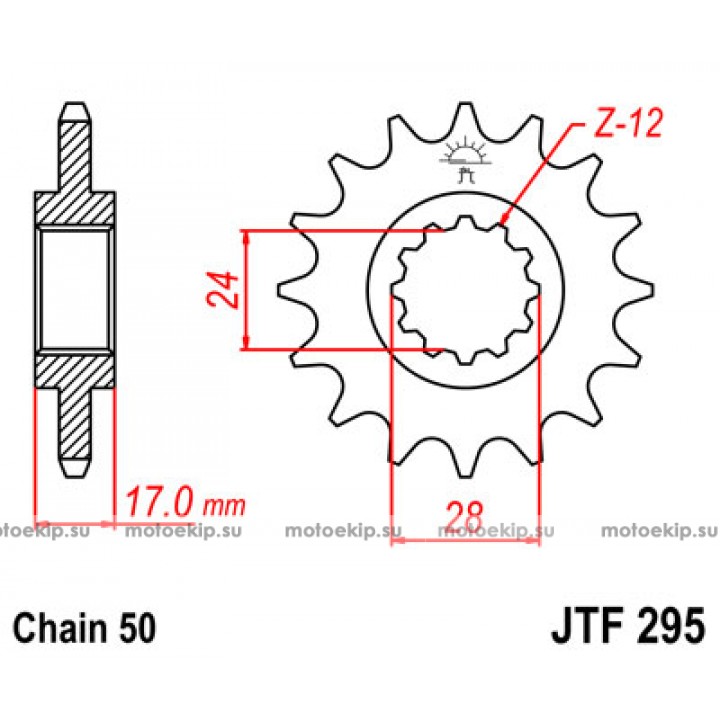 JTF295.14 Звезда передняя 530