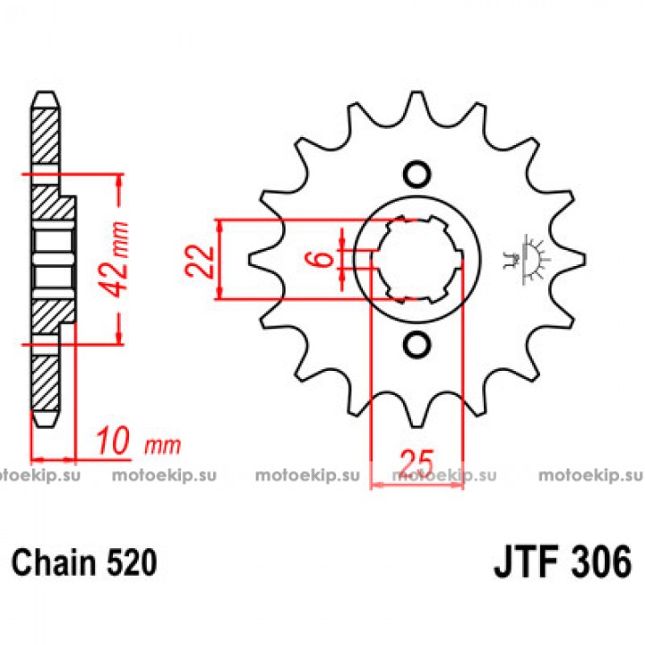 JTF306.15 Звезда передняя 520