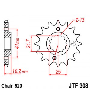 JTF308.14 Звезда передняя 520