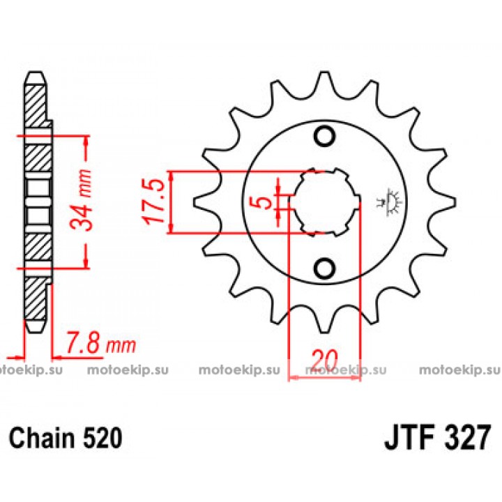 JTF327.13 Звезда передняя 520