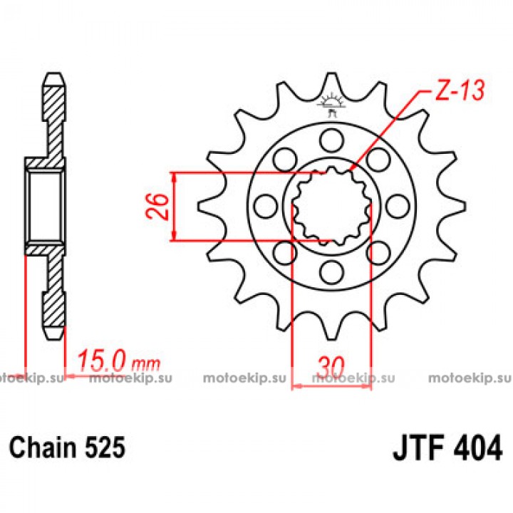 JTF404.15 Звезда передняя 525