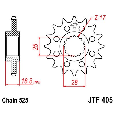 JTF405.19 Звезда передняя 525