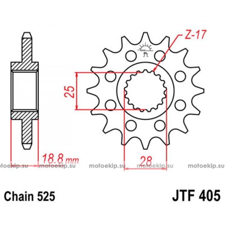 JTF405.20 Звезда передняя 525