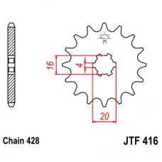 JTF416.14 Звезда передняя 428