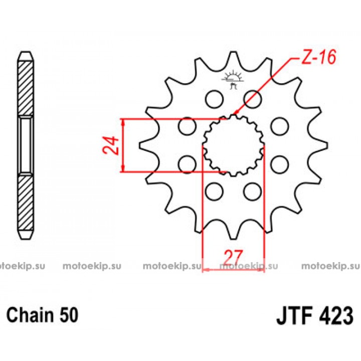 JTF423.16 Звезда передняя 530