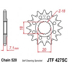 JTF427.12SC Звезда передняя 520 (самоочистка)