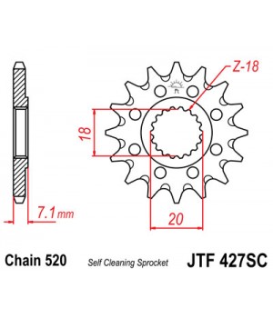 JTF427.12SC Звезда передняя 520 (самоочистка)