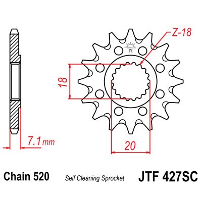 JTF427.13SC Звезда передняя 520 (самоочистка)