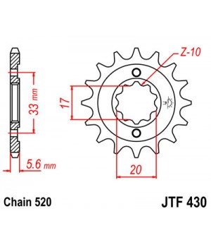 JTF430.12 Звезда передняя 520