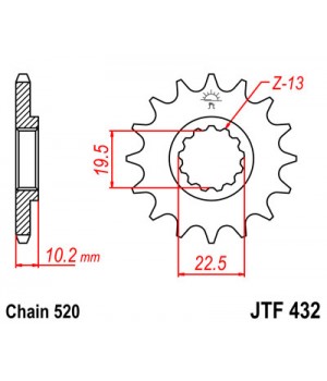 JTF432.12 Звезда передняя 520